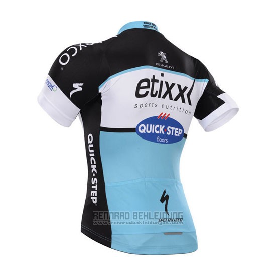 2015 Fahrradbekleidung Etixx Quick Step Shwarz und Wei Trikot Kurzarm und Tragerhose